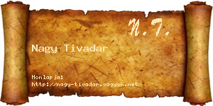 Nagy Tivadar névjegykártya